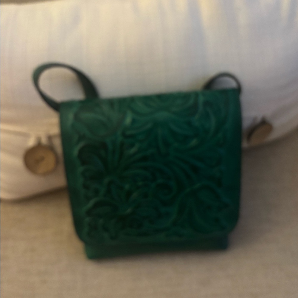 Patricia Nash Green Embossed Crossbody